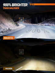 SEALIGHT H7 fog bulbs in durable aviation aluminum housing for rugged roads.