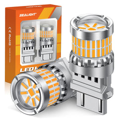SEALIGHT 3157 amber turn signal with projector lens for clearer signaling.