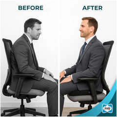 Sealy contoured ergonomic seat cushion supports hips and back.