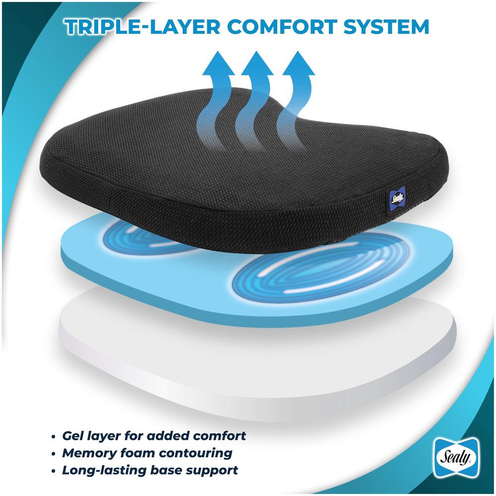 Sealy lightweight portable cushion travels easily between spaces.