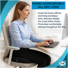 Sealy cushion with non-slip bottom stays securely in place.