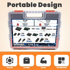 Seamaka 2-pin connector set enables reliable multi-wire connections under hood.