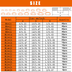 Seamaka 18-size copper washers fit various drain plugs with reliable sealing.