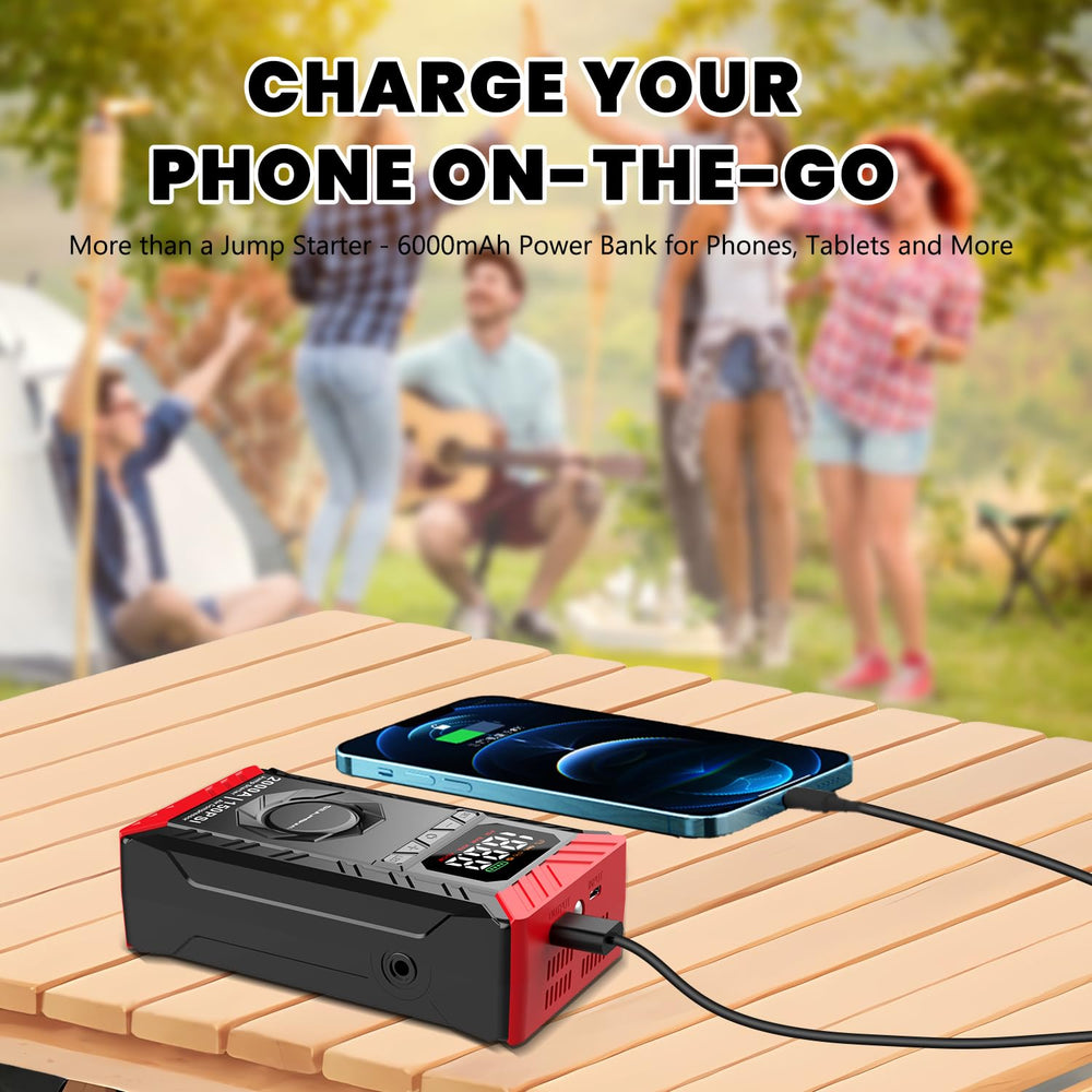 SEAMOUNT 2000A jump starter smart protection guards against over-charge and short circuits