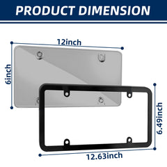 SEARART license plate cover installation process demonstrates quick, tool-free setup.