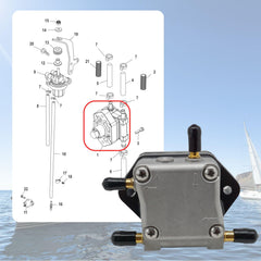 SeaSierra fuel pump compatible with Mercury 881862T fittings