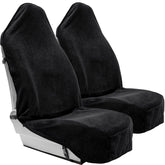 Season Guard terry cloth seat cover shields car seats from sweat and spills