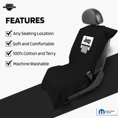 Seat Armour multipurpose jeep towel doubles as gym towel or beach mat.