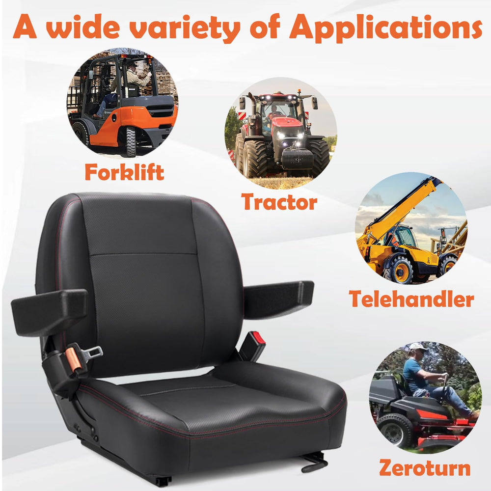 SEATIN seat supports tractors, mowers, loaders and other heavy equipment.
