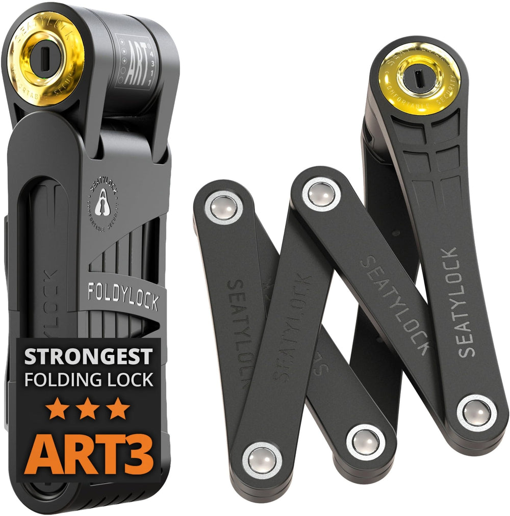 Seatylock FoldyLock Forever folded lock compact, ideal for everyday carry and quick urban locking.