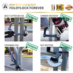 Seatylock FoldyLock Forever mount bracket installed, enabling quiet, stable bike security on the go.
