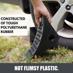 SECURITYMAN wheel chocks with predrilled hole for rope or chain.