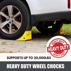 SecurityMan wheel chocks for trailers and RVs offer high visibility.