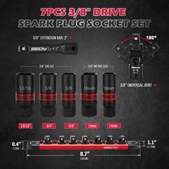SEDY 3/8-inch drive spark plug socket ready for engine bay tasks.