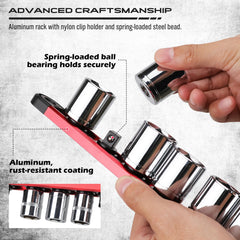 SEDY detachable rail clip close-up shows easy mix-and-match of sizes.