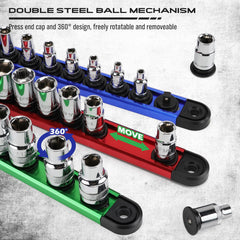 SEDY double ball bearing rail enables smooth, secure socket access.