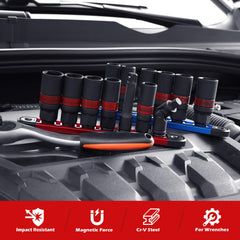SEDY magnetic rail keeps sockets tidy and accessible during work.