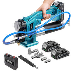 Seesii electric grease gun kit with dual batteries for extended uptime