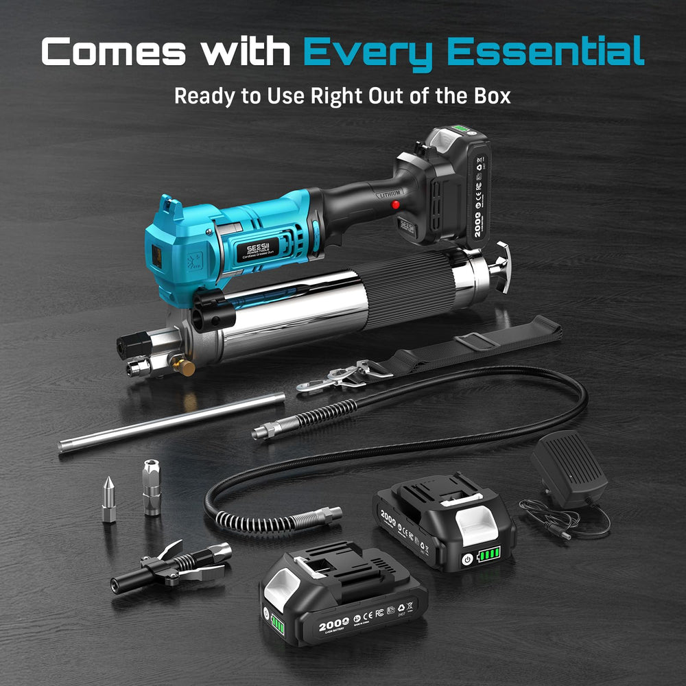 Seesii complete kit includes essential tools for immediate lubrication projects.
