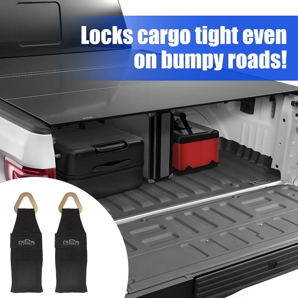 Sefream EZ Truck Bed Anchors with straps for quick securement with bed straps.