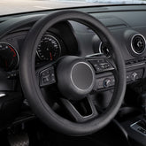 SEG Direct black steering wheel cover 14-14.25 inch fits Prius, Civic, Model 3/Y, enhances grip.