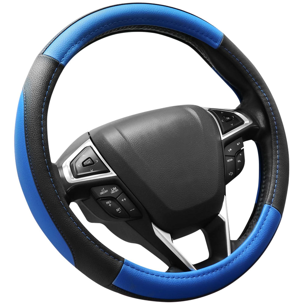 SEG Direct steering wheel cover with microfiber texture enhances interior feel.
