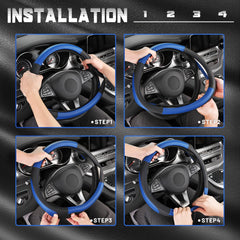 SEG Direct steering wheel cover protects wheel from sun damage and dirt.