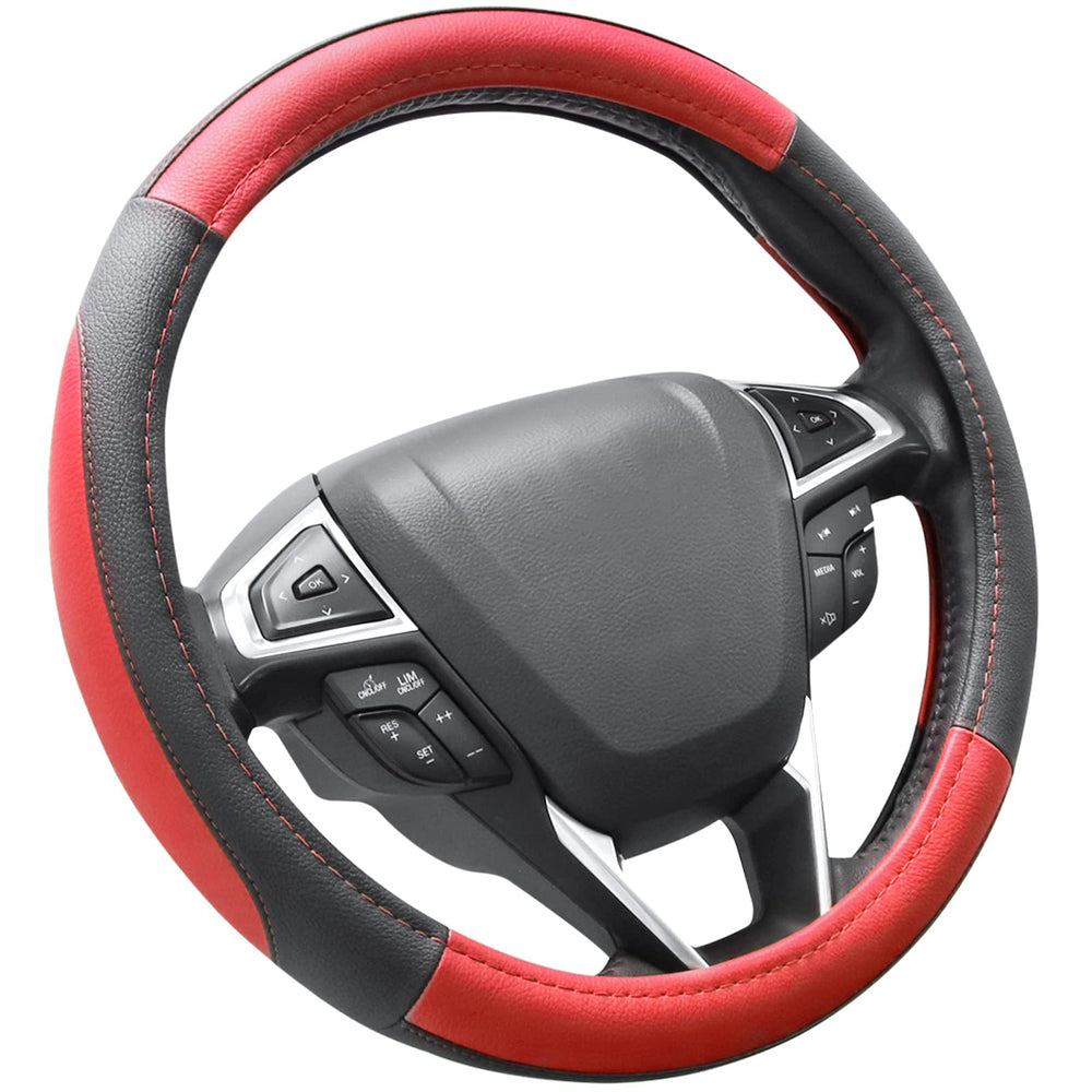 SEG Direct steering wheel cover installation shows quick slip-on fit for universal size.