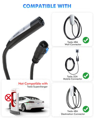 SEGUMA 21ft extension cable demonstrates compatibility with Tesla wall connectors.