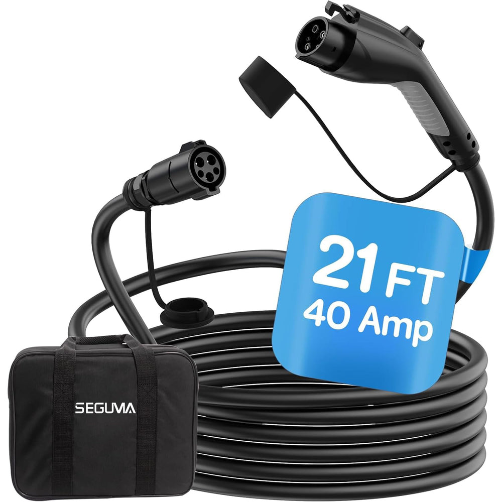 SEGUMA 21ft EV extension cable for flexible charging with J1772 connectors.