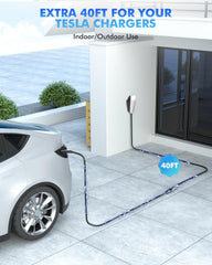 SEGUMA NACS extension cable outdoors with IP66 weatherproof design.