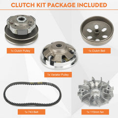 SEHNSUCHT Gy6 150cc variator assembly enables even acceleration and efficient RPM use.