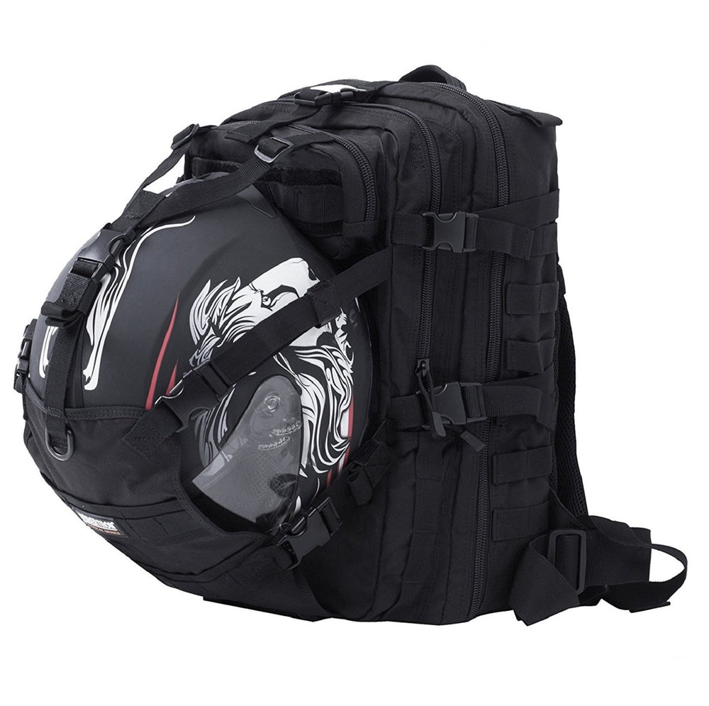 Seibertron waterproof MOLLE helmet holder showing secure gear storage for on-the-go use.