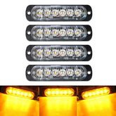 SEISSO four-pack amber strobe lights, front view, for enhanced vehicle visibility