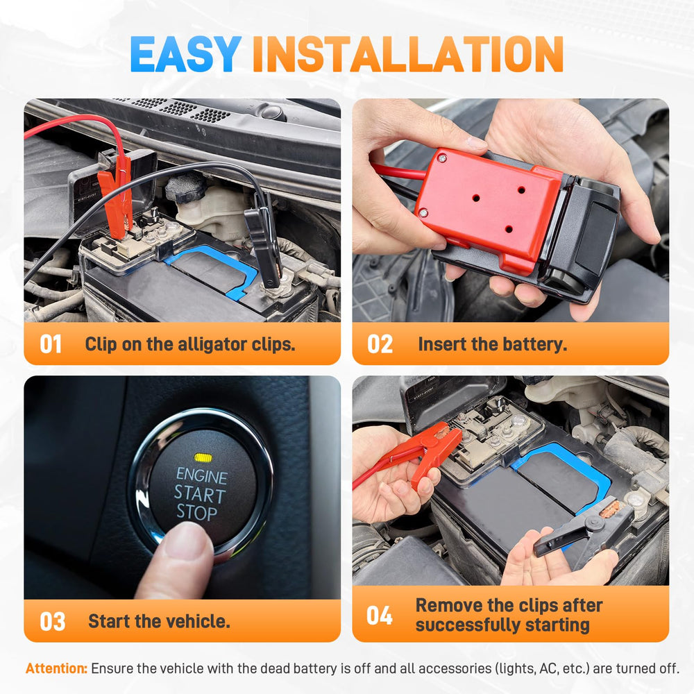 Sejaede heavy-duty clamps offer safe, reliable jump-start connections.