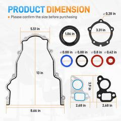 Sejaede laser-cut edge emphasizes high-precision timing cover gasket.