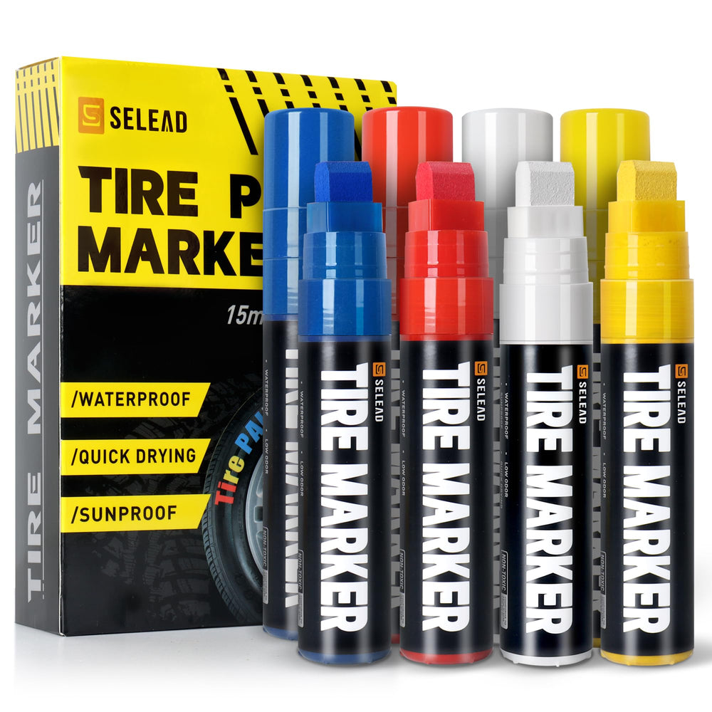 SELEAD jumbo tire marker white body for outdoor tire lettering and quick-dry ink.