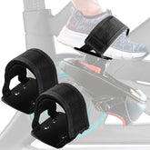 SELINA toe cages on Peloton pedal provide secure sneaker compatibility for versatile rides