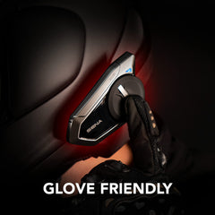 Sena 50S voice assistant access for hands-free riding control.