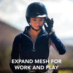Sena Expand Mesh wears comfortably with glasses for all-day outdoor wear.