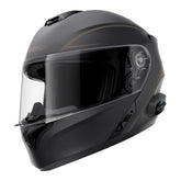 Sena Outrush R helmet with retractable sun visor improves on-the-road visibility.