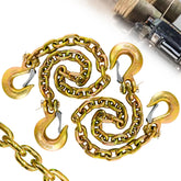 SENKEYFE 3/8 in trailer safety chains with clevis hooks, 36 in, yellow galvanized finish for heavy towing.