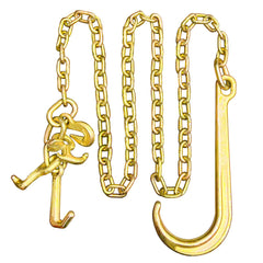 SENKEYFE G80 tow chain side view; durable galvanized 5/16 inch chain for harsh sites