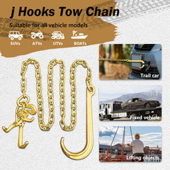 SENKEYFE G80 heavy-duty tow chain on site for secure binding