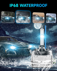 Senrobo D3S bulbs are IP68 waterproof and certified for safety.