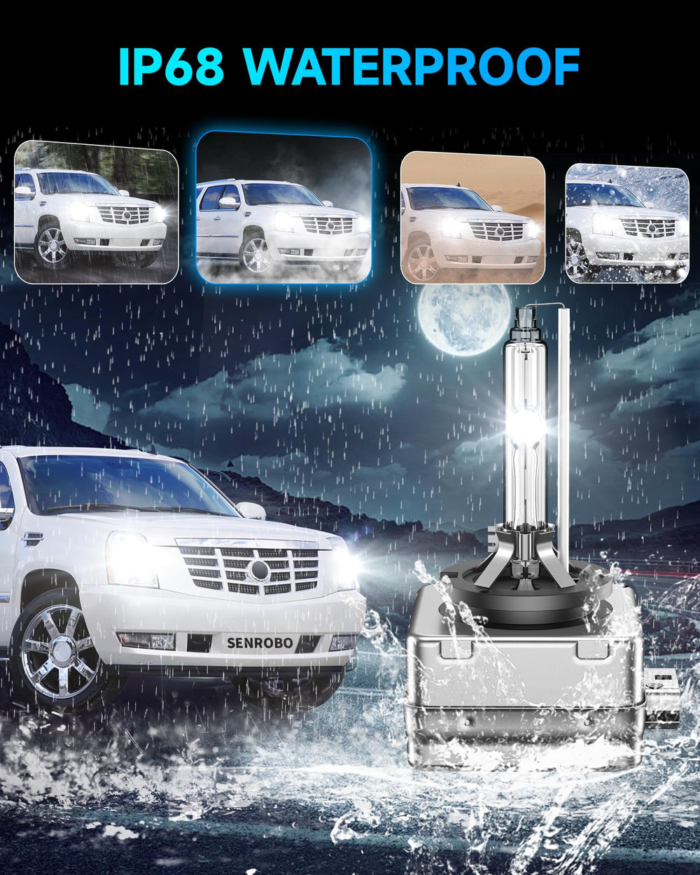 SENROBO high-temp resistant D1S bulbs deliver durable performance.