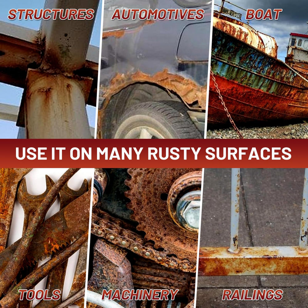 SENVEN Rust-Control brush stroke on metal demonstrates precise corrosion protection
