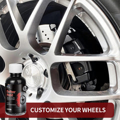 SENVEN glossy black caliper after painting enhances wheel appearance.