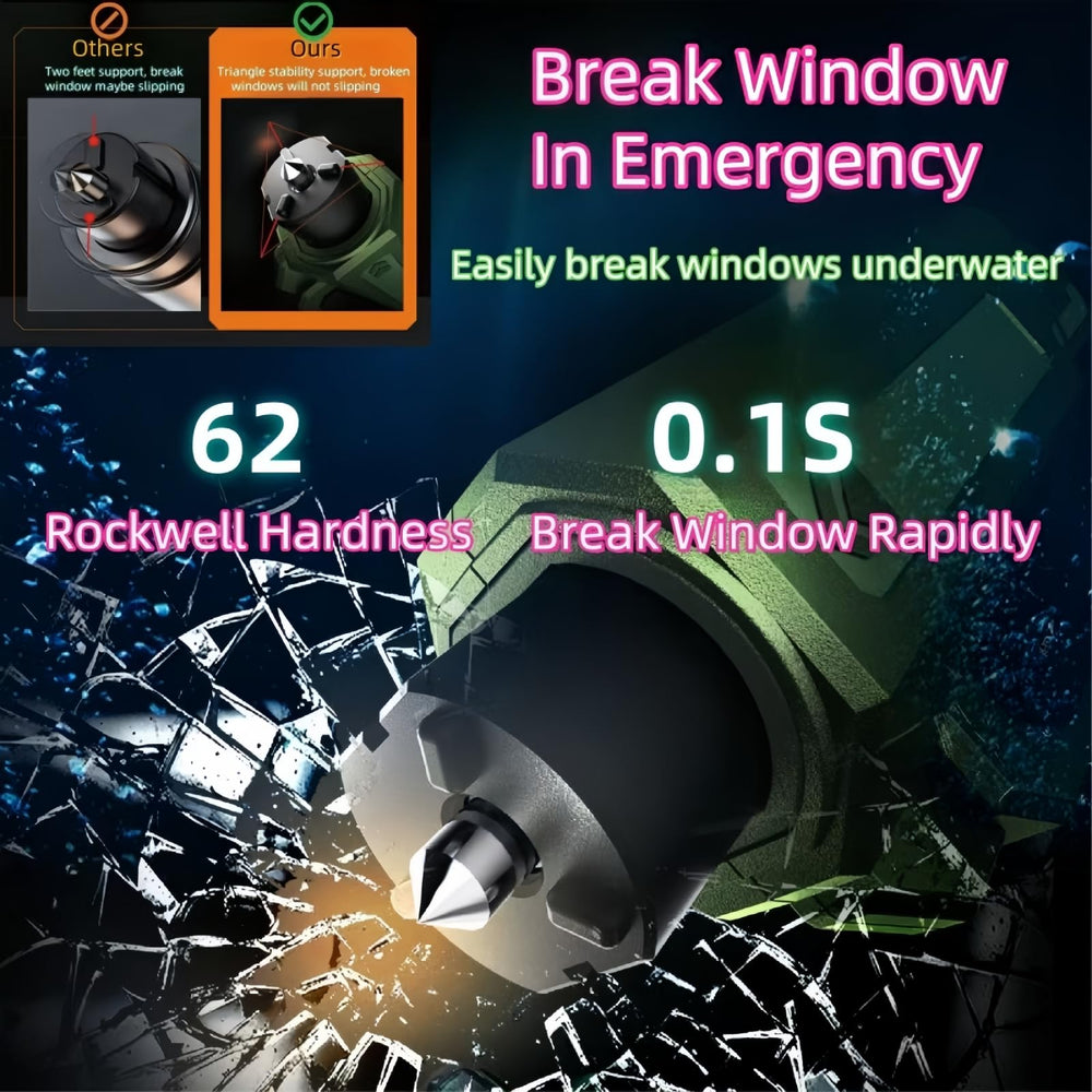 Seoulish ergonomic grip provides secure one-handed use in crises.