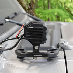 Low-profile brackets maintain 0.59-inch clearance to protect paint